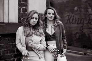 Lauren and Sheridan promotional black and white image